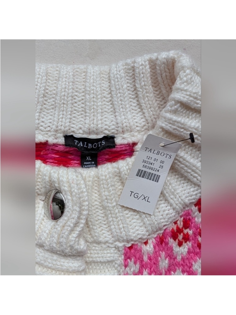 Talbot's Women's Cardigan Sweater Fair Isle Mock Neck
NWT Size XL - Picture 5 of 11